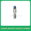 Sanitary pneumatic diverter seat valve with welding end